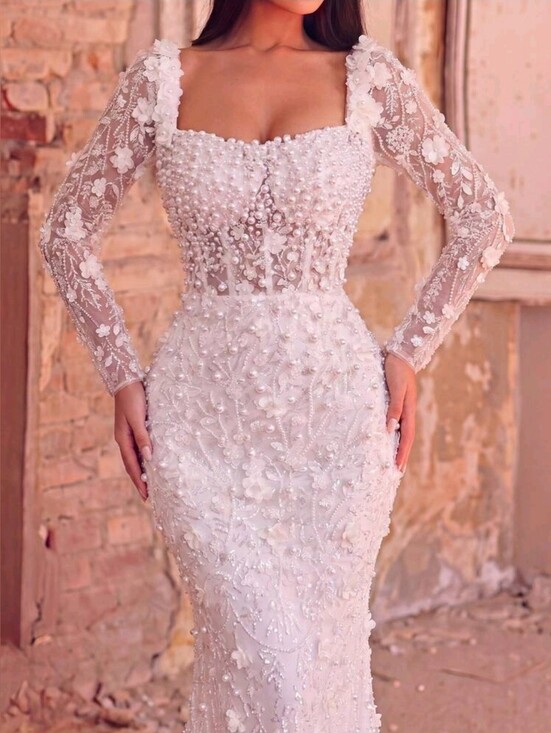 Faeriesty Dresses & Skirts - NWT Faeriesty Size XL Elegant Pearl Embellished 3D Floral Corseted Gown